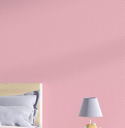 Papel de Parede Infantil Mini Poá Fundo Rosa Clássico