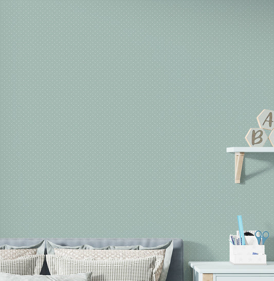 Papel de Parede Infantil Mini Poá Fundo Verde