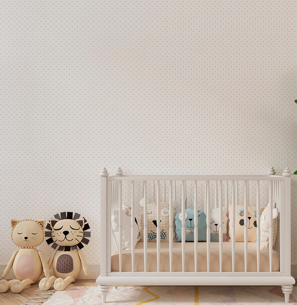 Papel de Parede Infantil Mini Poá Verde