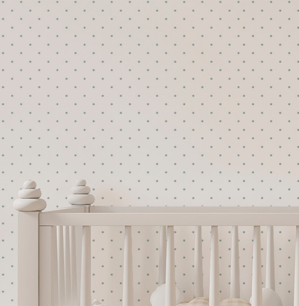 Papel de Parede Infantil Mini Poá Verde