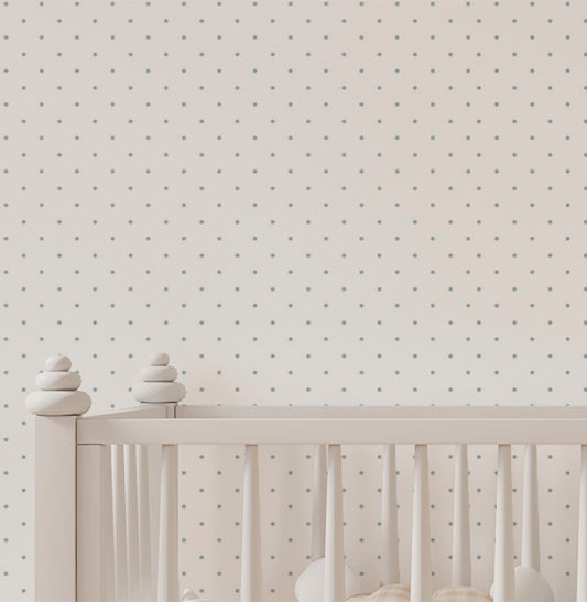 Papel de Parede Infantil Mini Poá Verde