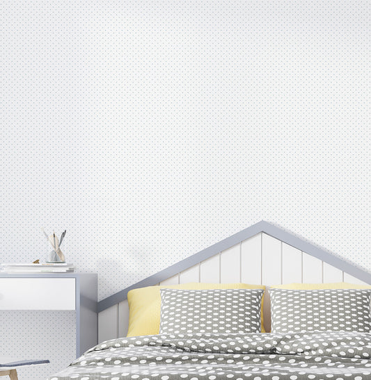 Papel de Parede Infantil Mini Poá Azul Clássico