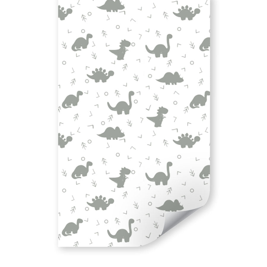Papel de Parede Infantil Dino Cinza