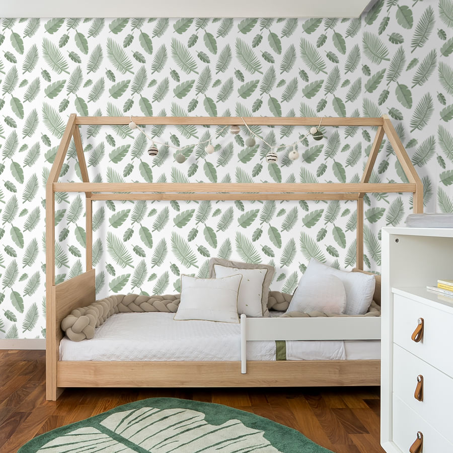 Papel de Parede Infantil Folhagens