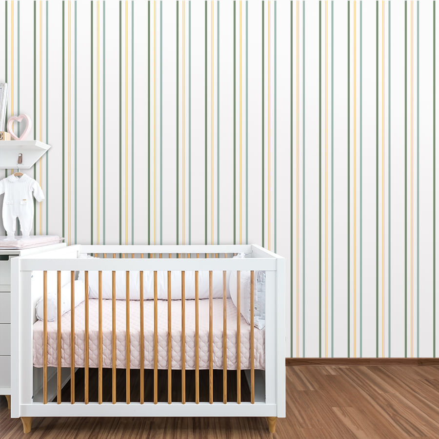 Papel de Parede Infantil Listra 3 Cores