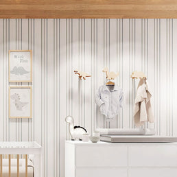 Papel de Parede Infantil Listra 3 Cores Cinza