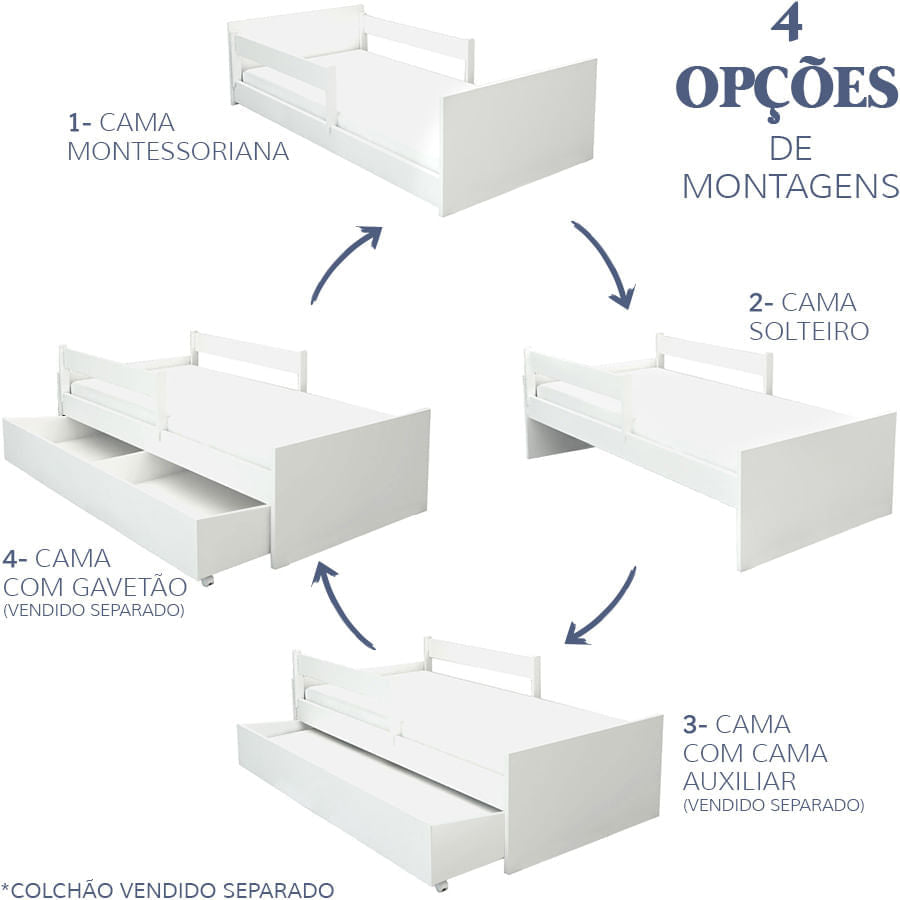 Cama Solteiro Up 2 em 1 Rosa Claro