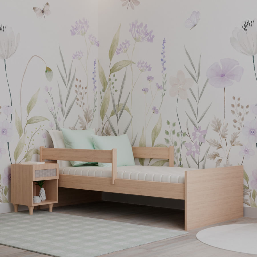 Cama Solteiro Up 2 em 1 Carvalho