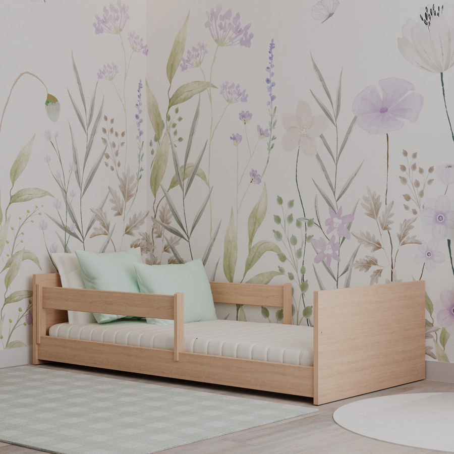 Cama Solteiro Up 2 em 1 Carvalho