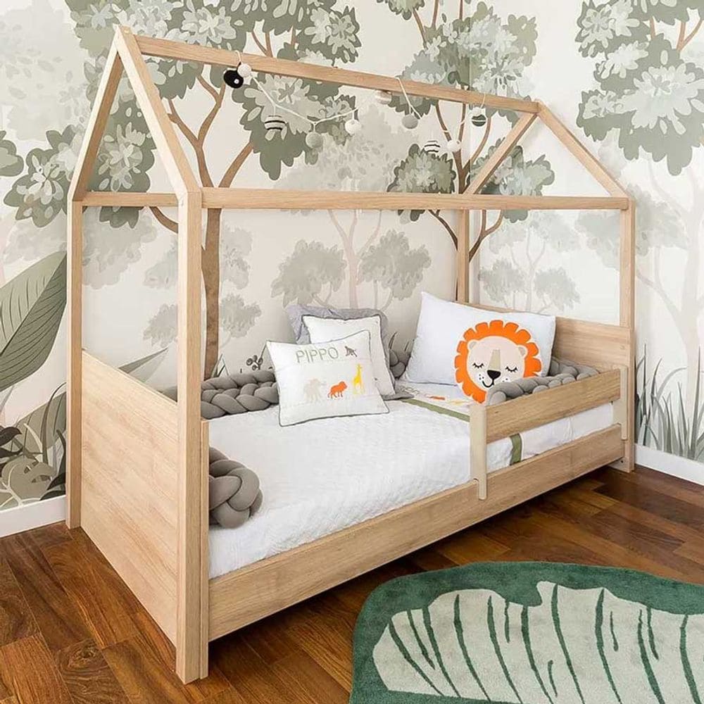Cama com Casinha Up 2 em 1 Carvalho