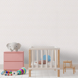 Papel de Parede Infantil Onda Invertido Rosa Claro