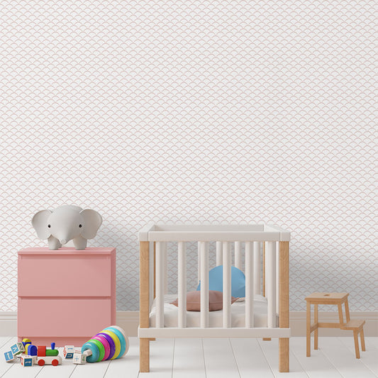 Papel de Parede Infantil Onda Invertido Rosa Claro