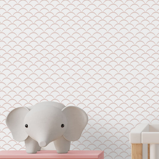 Papel de Parede Infantil Onda Invertido Rosa Claro