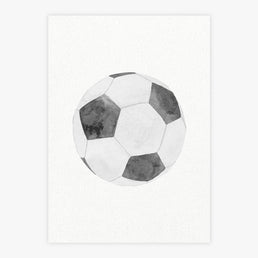 Quadro Infantil Bola de Futebol Aquarela - Vertical