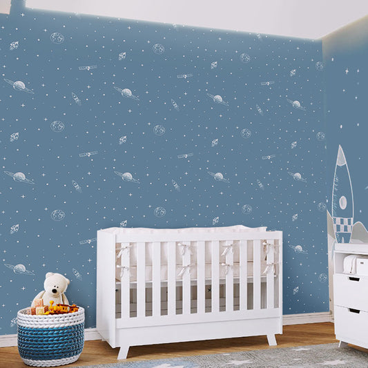 Papel de Parede Infantil Espaço Azul Clássico