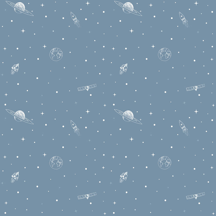 Papel de Parede Infantil Espaço Azul Clássico