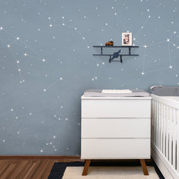 Papel de Parede Infantil Constelações Azul Clássico - Mural