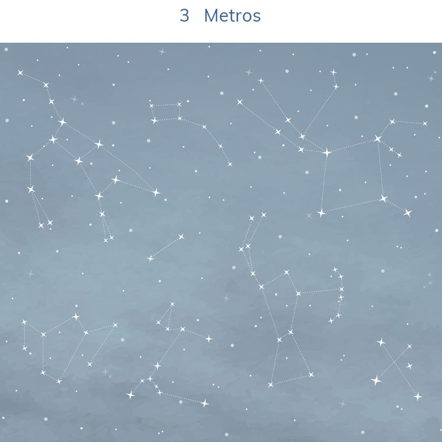 Papel de Parede Infantil Constelações Azul Clássico - Mural