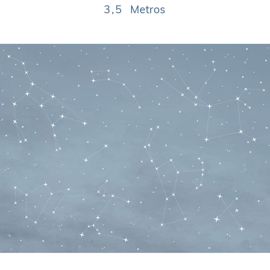 Papel de Parede Infantil Constelações Azul Clássico - Mural