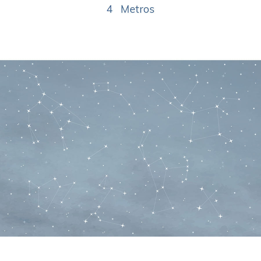 Papel de Parede Infantil Constelações Azul Clássico - Mural