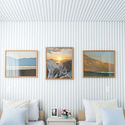 Papel de Parede Listra Grossa Azul Claro