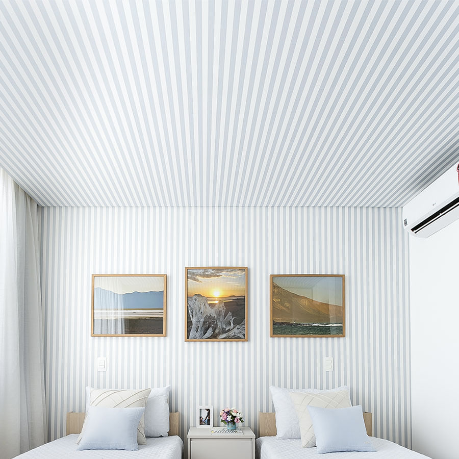 Papel de Parede Listra Grossa Azul Claro