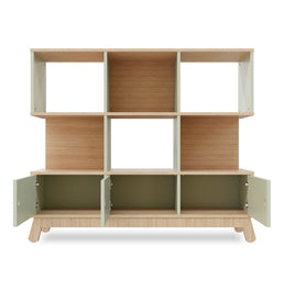 Estante Papaya Verde Old e Carvalho