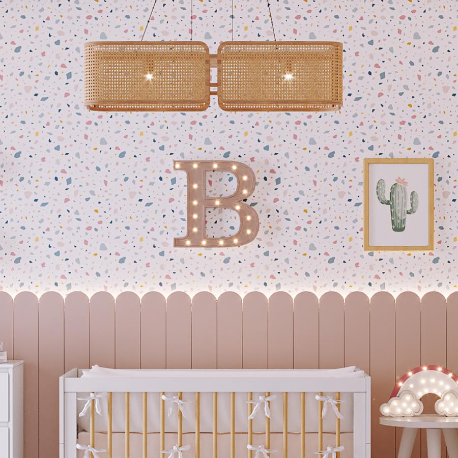 Papel de Parede Infantil Granilite Rosa