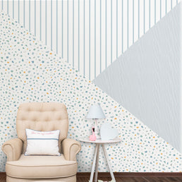 Papel de Parede Infantil Geométrico Granilite Azul Claro - Mural