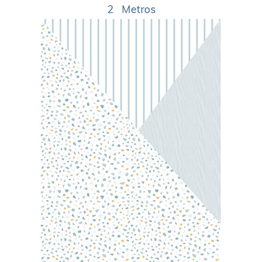 Papel de Parede Infantil Geométrico Granilite Azul Claro - Mural