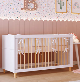 Berço Haus Branco com Carvalho