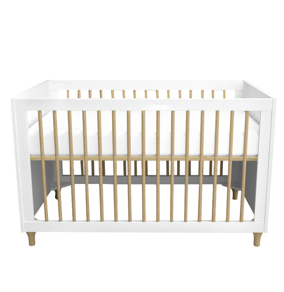 Berço Haus Branco com Carvalho