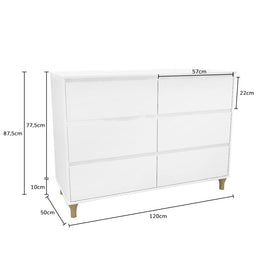 Cômoda de Bebê Haus Branco com Carvalho