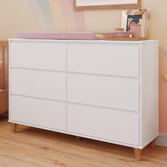 Cômoda de Bebê Haus Branco com Carvalho
