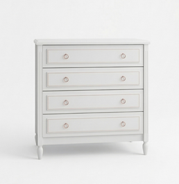 Cômoda de Bebê La Vie Branco Provençal 4 Gavetas