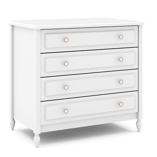 Cômoda de Bebê La Vie Branco Provençal 4 Gavetas
