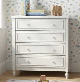 Cômoda de Bebê La Vie Branco Fosco 4 Gavetas