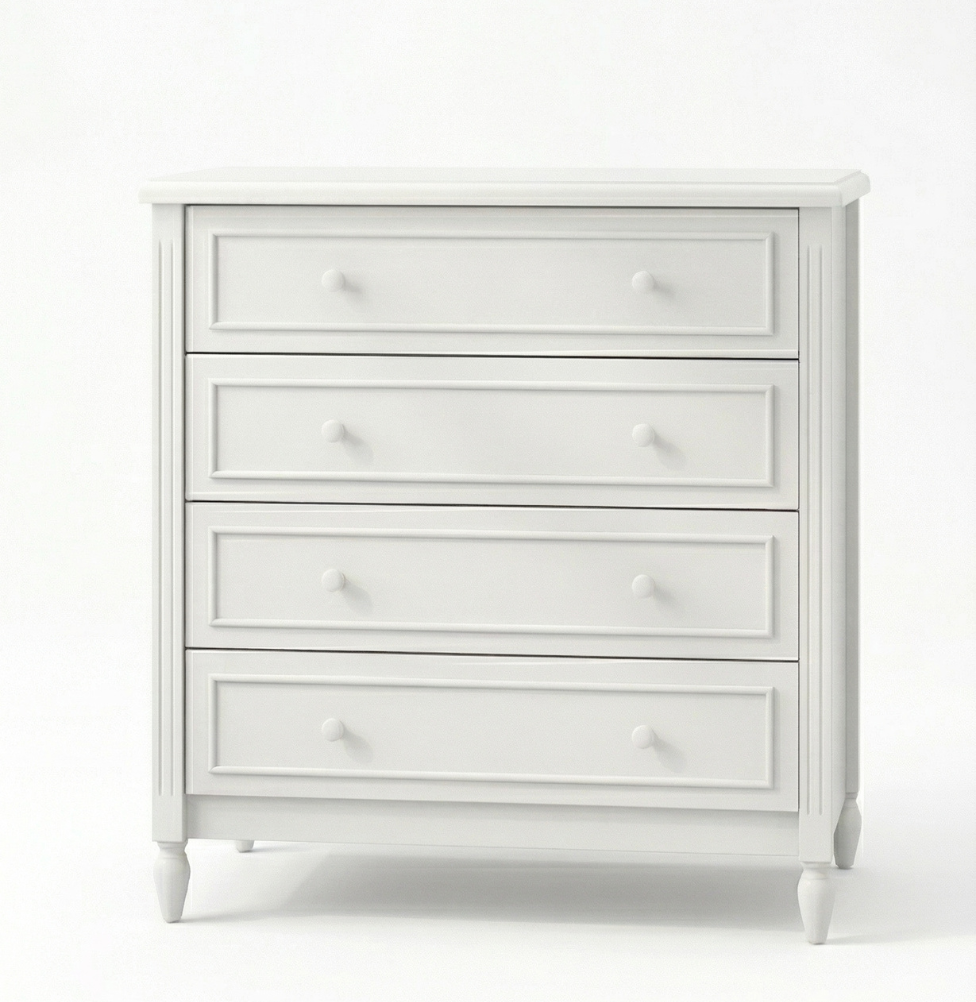 Cômoda de Bebê La Vie Branco Fosco 4 Gavetas