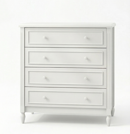 Cômoda de Bebê La Vie Branco Fosco 4 Gavetas