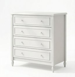 Cômoda de Bebê La Vie Branco Fosco 4 Gavetas