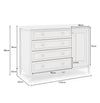 Cômoda de Bebê La Vie Branco Provençal 4 Gavetas e Porta