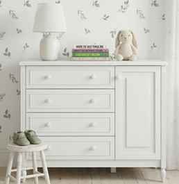 Cômoda de Bebê La Vie Branco Fosco 4 Gavetas e Porta