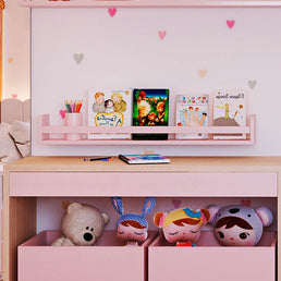 Prateleira de Livro Up 90cm Rosa