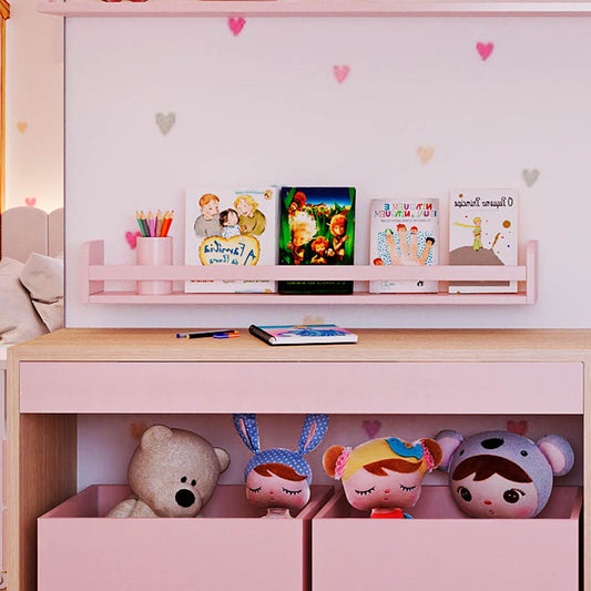 Prateleira de Livro Up 90cm Rosa