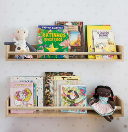 Prateleira de Livro Up 90cm Carvalho e Branco