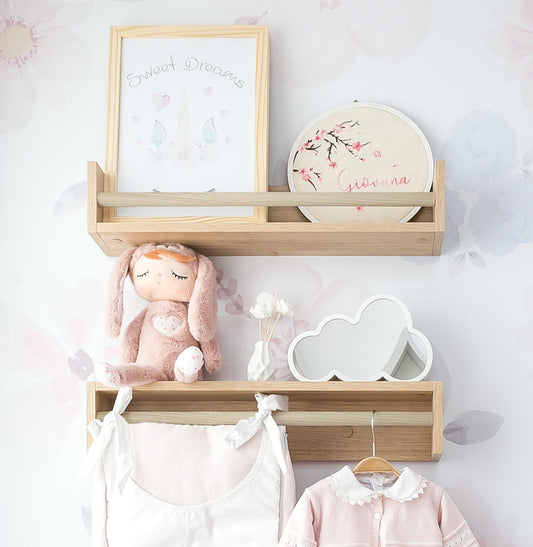 Prateleira de Livro Up 60cm Carvalho e Branco