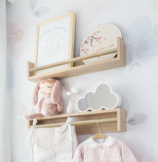 Prateleira de Livro Up 60cm Carvalho e Branco