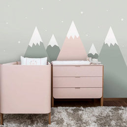  Papel de Parede Montanha Enrico e Sthefany Rosa Claro - Mural