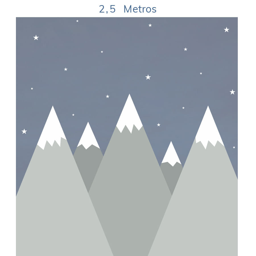 Papel de Parede Infantil Montanha Enrico e Sthefany Cinza - Mural
