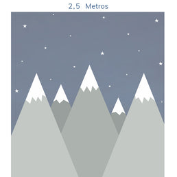 Papel de Parede Infantil Montanha Enrico e Sthefany Cinza - Mural